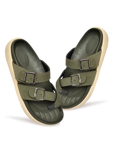Image of HEALTH FIT Extra Soft Premium Classic Cushion Sliders /with Adjustable Buckle Strap & Light Weight Anti-SkidWaterproof Luxurious Slippers for Men's HF119