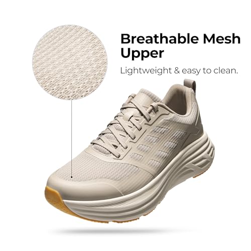 NORTIV 8 NORTIV 8 Men's Walking Running Tennis Cushioning Shoes ActiveFloat Non Slip Athletic Gym Workout Jogging Comfortable Sneakers,Size 10,Apricot,SNWS245M