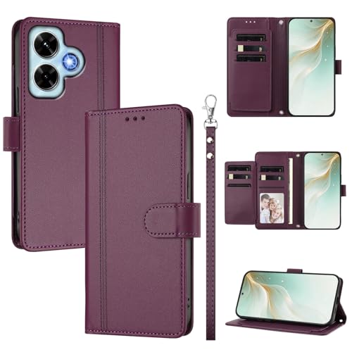 �X�}�z�P�[�X �Ή��@�� for Redmi Note 13 4G �X�}�z�P�[�X�y�E�H���b�g�f�U�C�� �f���A���J�[�h�X���b�g �L���b�V�� �t���b�v���X�^���h �����h�~�zViolet