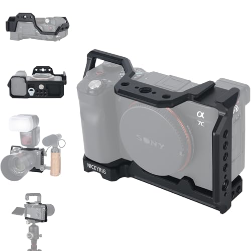 Cage Sony A7C et A7C M2 avec rail NATO et fixations pour accessoires