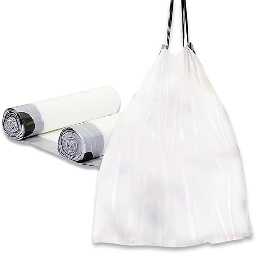 Bolsa de basura pequeña bolsas de basura de 12 galones forros de cubo de basura para dormitorio hogar cocina 80 unidades bolsa retráctil con cordón