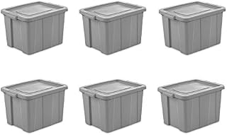 Sterilite 16786A06 Storage Tote, 18 Gallon, Cement Lid and Base