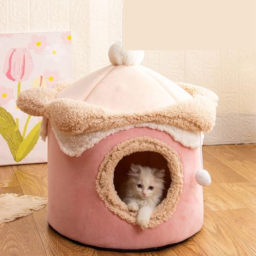 犬 ペットドーム ペットハウス ベッド 猫 洗える 冬寒さ対策 半密閉式 ドーム型 遊び場 滑り止め 暖かい おしゃれ 可愛い ペット犬 超吸収 ふわふわ 変形しにくい 防風防湿 調節可能 通年 L 50*50cm(推奨体重:10kg以内)