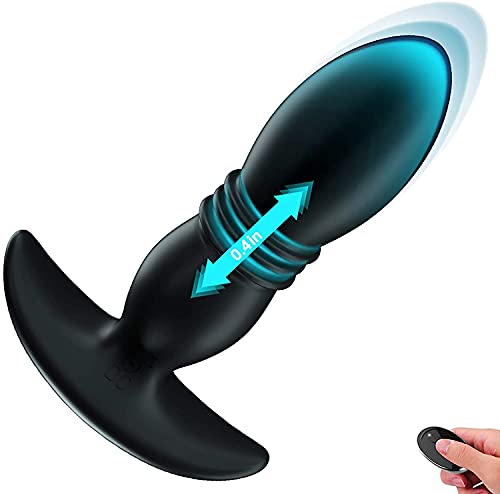 Anal Sex Toys with 10 Variable Vibration Modes for Safe Anal  Prostate Play , PALOQUETH Smooth Silicone Wireless Remote Butt Plug Vibrator for Beginner Intermediate