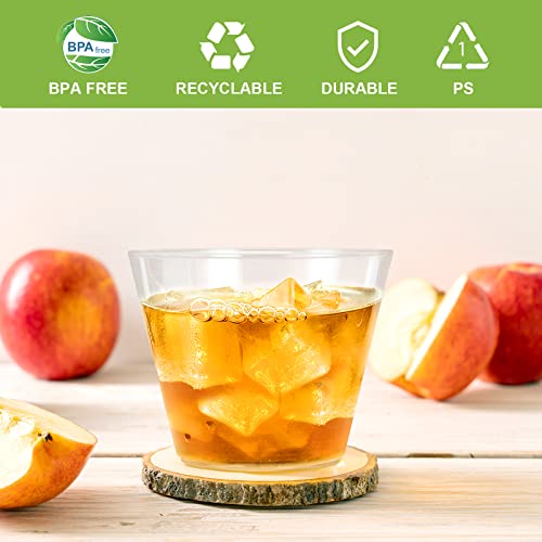 Easercy Clear Plastic Cups Clear Disposable Cups 9 Oz 100 Pack Plastic Cups Recyclable Wine Glasses For Parties Elegant Plastic Party Cups Wedding Decorations #TOP2