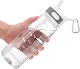 Bottled Joy Gallon Water Bottle, 800ml Clear Water Bottle 28oz Water Bottle with Straw, Bottle Joy Sports Water Jug Tritan Leakproof BPA Free for Fitness Outdoor Cycling Gifts for Women Men