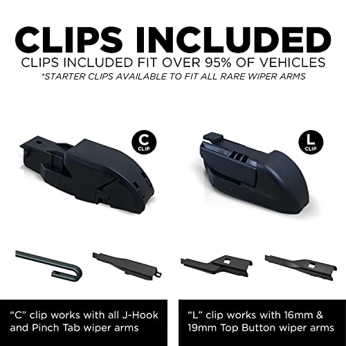 ClixWipers 24" + 24" High Performance Premium Automotive Replacement Windshield Wiper Blades, Passenger and Driver Side Wiper Blade Designed For All Weather & Winter Conditions (Set of 2) by Clix Wipers - Image 6