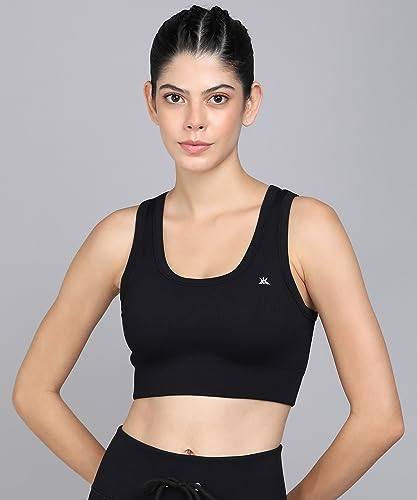 Image of Kobo Medium Impact Slip on Everyday Sports Bra for Women - Lightly-Padded, Non-Wired & High Coverage | Lined Cups with Removable Inserts (Imported)