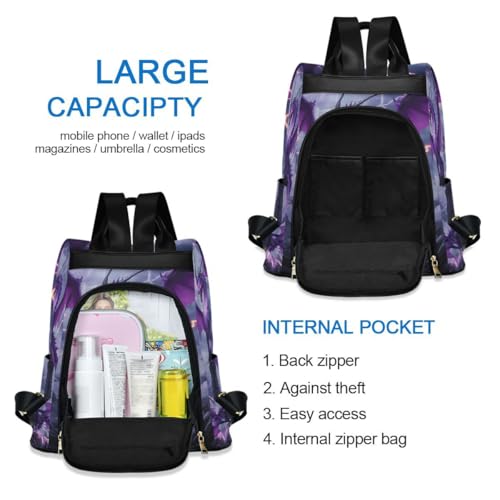 Image of ALAZA Purple Dragon Lightning Trips Hiking Camping Rucksack Pack for Women
