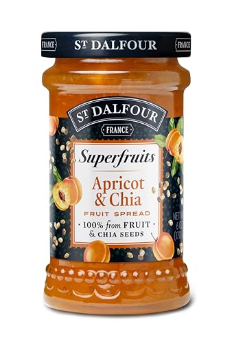 St Dalfour SUPERFRUITS ALBARICOQUE & CHIA | Fruta triturada | Mermelada natural 170gr | 100% fruta sin azúcares añadidos