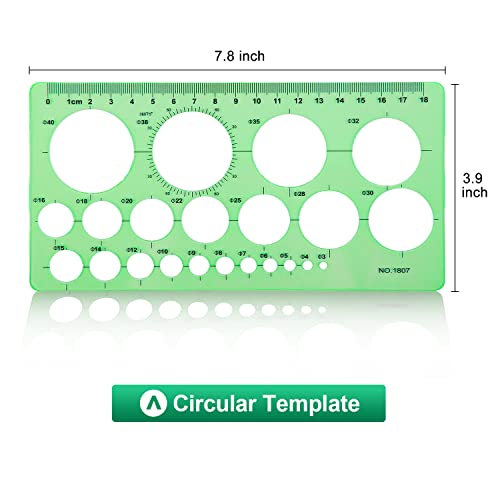 Angrox Circle Round Stencil Template Artist Design Drawing Aid Tool (Diameter From 3 Mm To 40 Mm) #TOP1