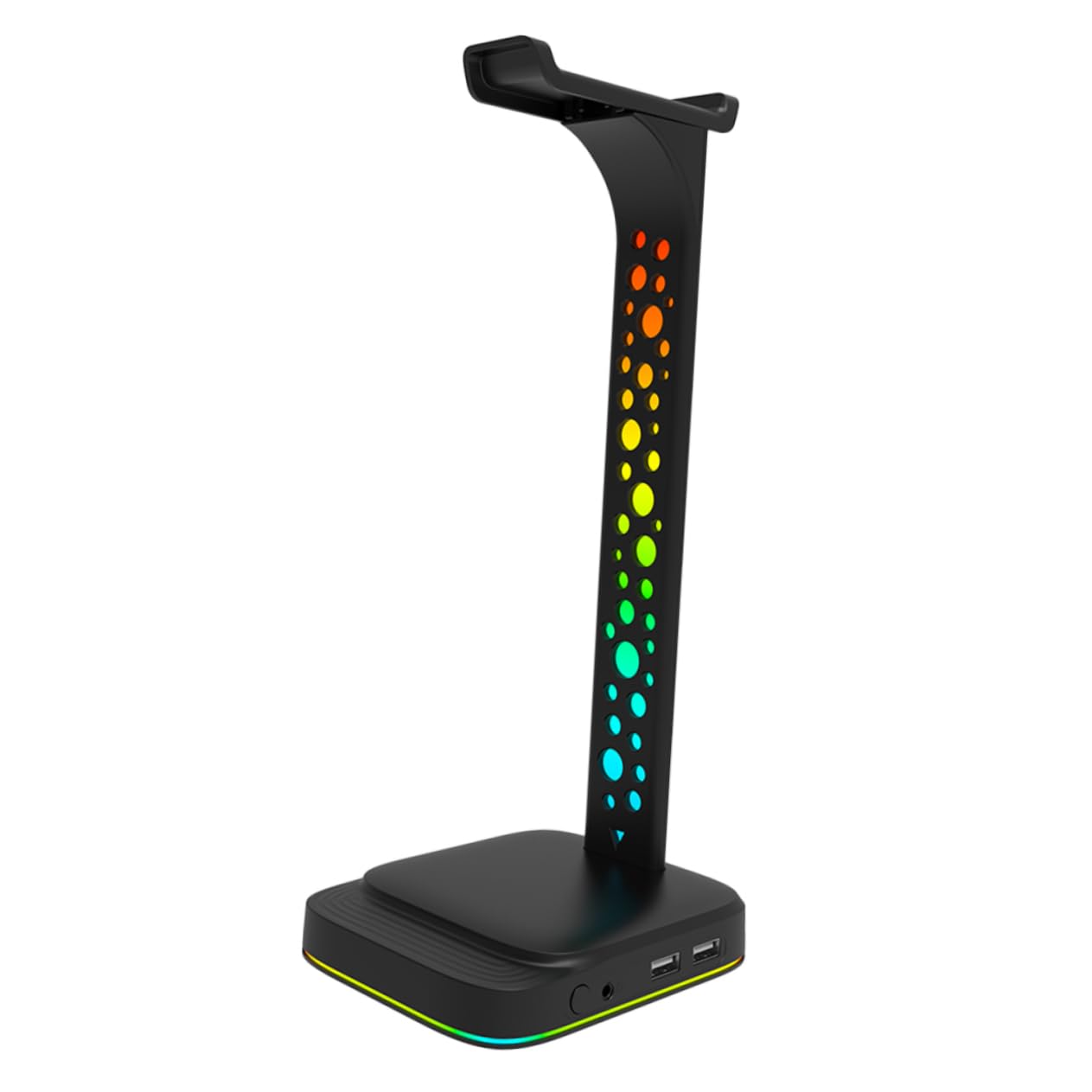 Support De Casque RGB avec Hub USB Support De Casque Gamer Multifonction pour Pc avec Ports Aux Et USB Accessoires De Bureau
