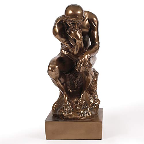 Estatua The Thinker en Resina color Bronce 8.8 pulg miniatura 3