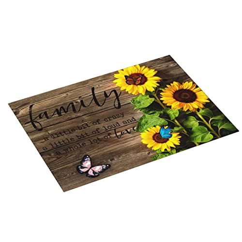 Quotes Inspiring Family Words Absorbent Dish Drying Mat Xl Kitchen Counter Microfiber Mat Vintage Butterfly Sunflowers Wooden Drying Pad Reversible Drainer Mats For Countertop Large 18 X 24 Inch #TOP1