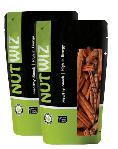 Image of Nutwiz Dalchini Sticks (CInnamon Sticks) 400 Grams (200 Grams X 2) | Gives Strong Flavour & Aromatic Khushboo for Masala Chai, Biryani, Sabzi, Pulav & More Indian Recipies | Sabut Dalchini is best Ingridient For Taste and Desi Touch in Your Daily Indian Dishes | Dalchina Chekka | Dalchini Whole Bark | Cinnamon Bark | Dalchini Whole | Healthy and Dalcheeni