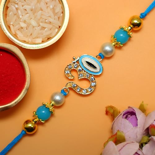 Image of Jaipur Ace Premium Rakhi Gifts Hamper Rakhi for brother with Silver Plated Gifts Bowl Set With Chocolate & Greeting Card (3 Rakhi With Gift Hamper)
