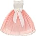 Little Girls V Neck Satin Bow 3 Layer Tulle Flowers Girls Dresses