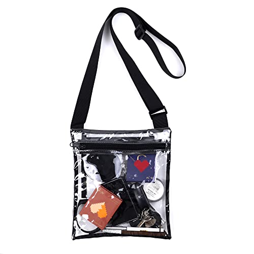 Clear Bag Stadium Approved,Waterproof Clear Crossbody Bag with Inner Pocket and Adjustable Straps,TPU Clear Bag for Stadium/Concert/Festivals/Security