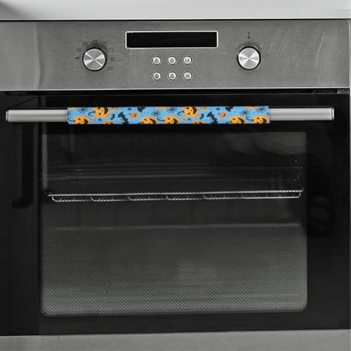 Image of Pardick Refrigerator Door Handle Covers Set of 2, Halloween Pumpkin Bat Fridge Handle Cover Washable Fridge Dishwasher Oven Door Decor Protector Handle Cover, Keep Your Kitchen Appliance Clean
