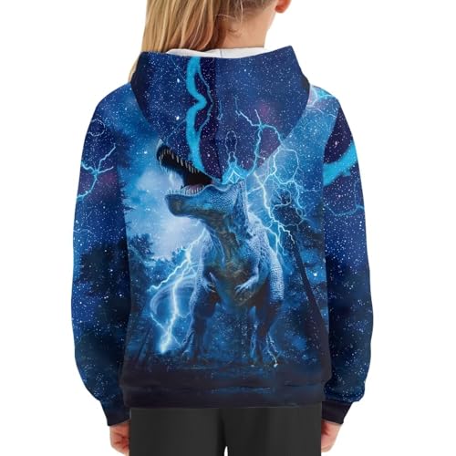 Image of WELLFLYHOM Boys Hooded Sweatshirts Hoodie Pullover Cool Graphic Crewneck Blouses Size 6-16