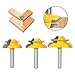 Ozmatip 45 Degree Lock Miter Router Bit 3-Piece Set, for 31/64
