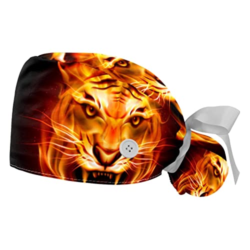 Casquettes de travail ajustables motif tigre pour rester au sec en cuisine