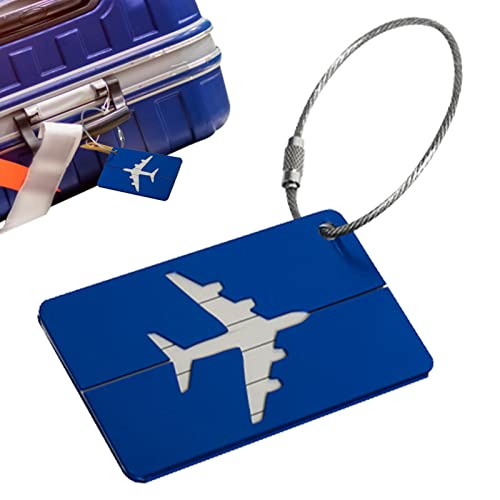 Cartão de visita Tag de viagem,Avião Padrão Alumínio Metal Travel ID Bag Tag | Porta-cartão de visit