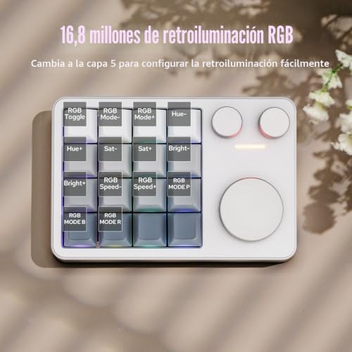 Macro Pad KiiBoom Cybrix 16 VIA programable con 3 botones de aluminio para Windows y Mac 5