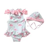 HYMD Badeanzug für Kinder Neugeborenes Baby Swimwear Hats Niedlichen Druck Badeanzug Schwimmenanzug Kinder Kinder Bikinis (Color : Blue, Size : 3 Years)
