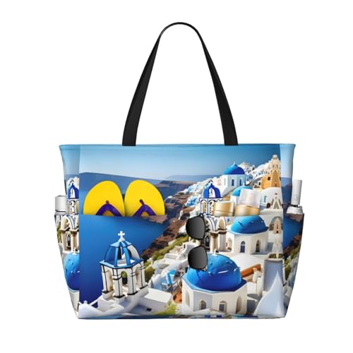 Sac fourre-tout tendance d'été grand sac de voyage imprimé bleu marine