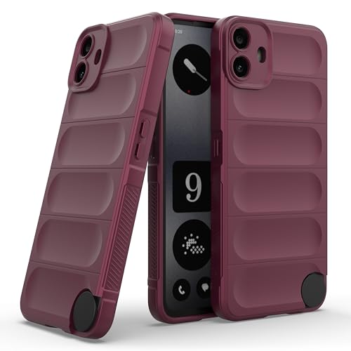 Image of amazon basics Back Case Cover for CMF by Nothing Phone 1 | Compatible for CMF by Nothing Phone 1 Back Cover | Liquid Silicon Magic Case with Camera Protection | Plum