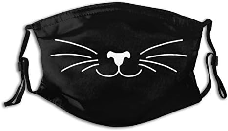 Prientomer Cute Cat Face Mask, Decorative|Adjustable, With 2 Filters For Men And Women Balaclava Bandana Cloth