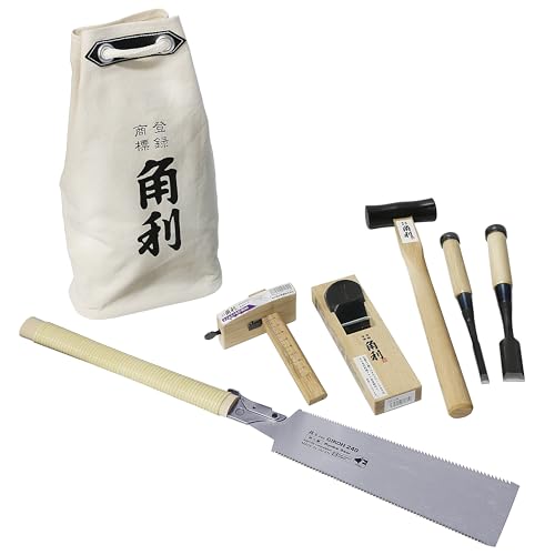 KAKURI Japanese Woodworking Hand Tools Set for Beginner 7 Pcs (Ja...