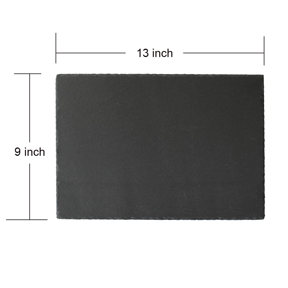 Paquete de 6 tablas de queso de pizarra de 13 x 9 pulgadas para queso, carne, aperitivos, sushi, pasteles, frutas, pizarra para grabado láser, para cena de brunch, comidas de recepción