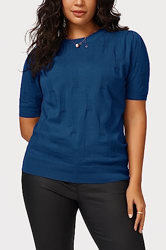 Arach&Cloz Women's Summer Fall Lightweight Tops Short Sleeve Dressy Blouse3