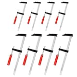 PINGEUI 8 Pack F Clamps 150mm & 300mm, Heavy Duty F Clamps Bricklaying, Quick Slide Wood Bar Clamp for Woodwork, Metalwork
