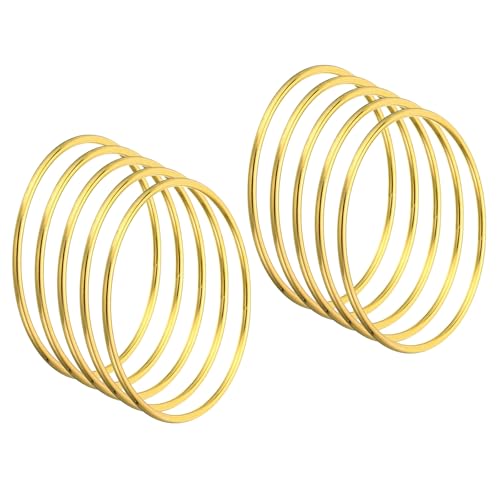 Image of PATIKIL 3 Inch Dream Catcher Rings, 20 Pcs Metal Macrame Wreath Floral Round Ring Hoop for Christmas Decor Home Car DIY Craft Wedding Wall Hanging Decorations, Gold