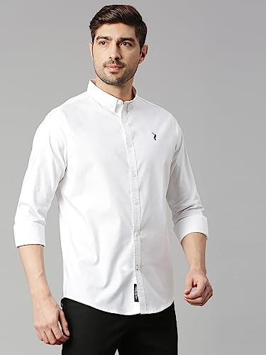 Image of Thomas Scott Men's Cricket Club Collection Classic Regular Fit Twill Shirt | 100% Cotton Long Sleeve Solid Shirt with Button Down Collar (Available in Plus Size)