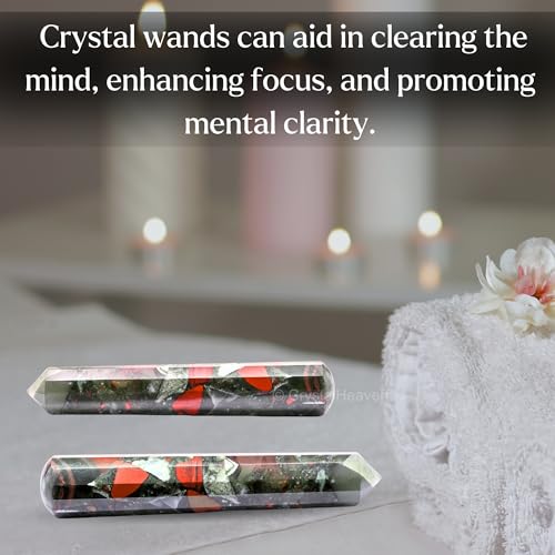 Image of African Bloodstone Crystal Wand - Pointed Crystal Wand for Energy Healing, Chakra Balancing, Meditation and Home Decor - Crystals and Healing Stones for Gift