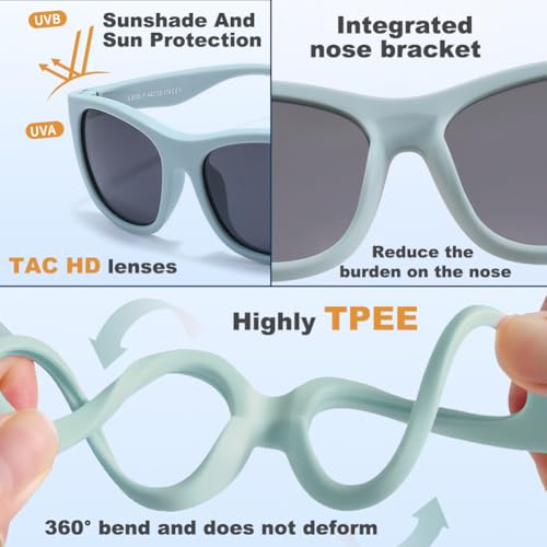 FBHLZ Baby Sunglasses with Strap UV400 Polarized kids cute sunglasses Outdoor Beach Holiday Age 0-36 Months3