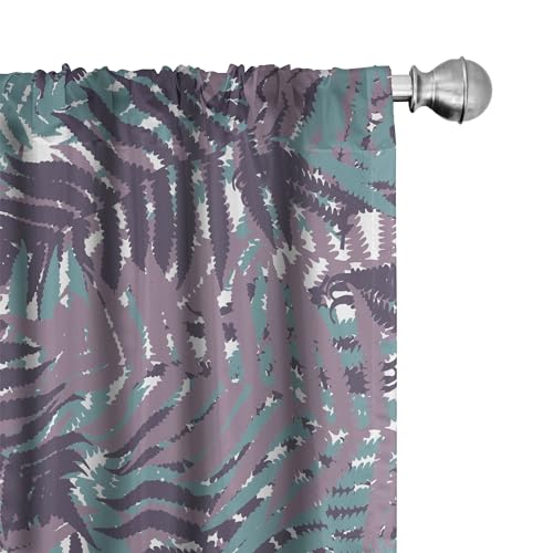 Ambesonne Autumn Leaves Window Curtains, Neutral Colors Boho Ferns Leafy