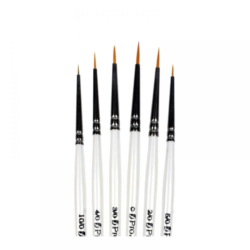 Pro-Arte Orange Masterstroke Series 60 Miniature Set Of 6 Synthetic Paint Brushes