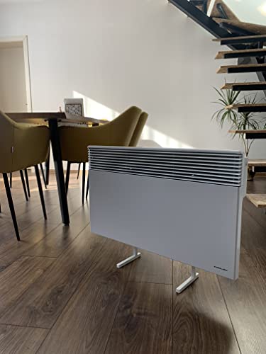 Universal Standfüße für Infrarotheizung, Groß Standfüße geeignet für Heizplatten, Flachstrahler- für freistehende Nutzung Elektroheizung, Standfuß Eisen, Zubehör Weiß (2er Pack)-2