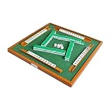 SPORTARC Mini ensemble de mahjong chinois, ensemble de mahjong de voyage avec table de mah...