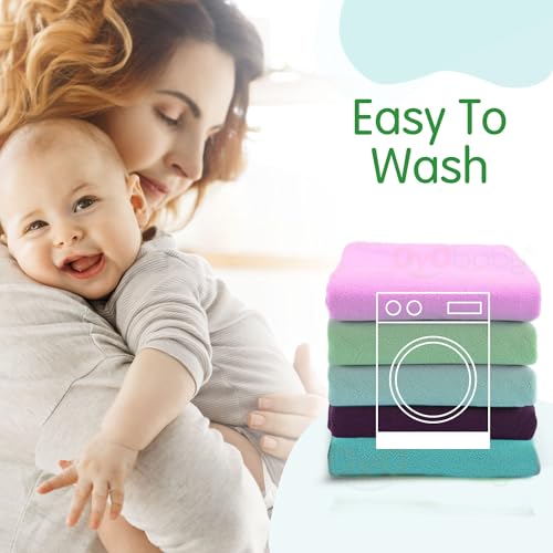 Image of OYO BABY Waterproof Small Baby Mattress Protectors 70x50 cm | Pack of 2 Dry Sheets | Quick-Dry, Extra Absorbent, Breathable, Soft for Newborn to 6 Months - Sea Blue + Maroon