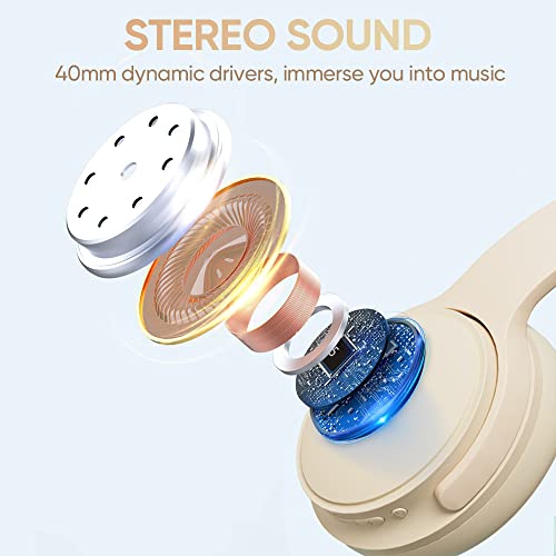 Wireless Bluetooth Headphones, Over Ear Headsets with Touch Control, Built-in Microphone, Hi-Fi Audio, 35H Playtime - Image 2