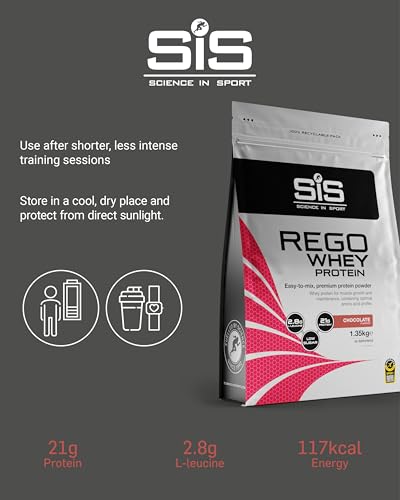 Science In Sport REGO Whey Protein Powder | Muscle Building & Recovery with BCAA Amino Acids | Chocolate Flavour, 1.35 kg, 45 Servings - Image 5