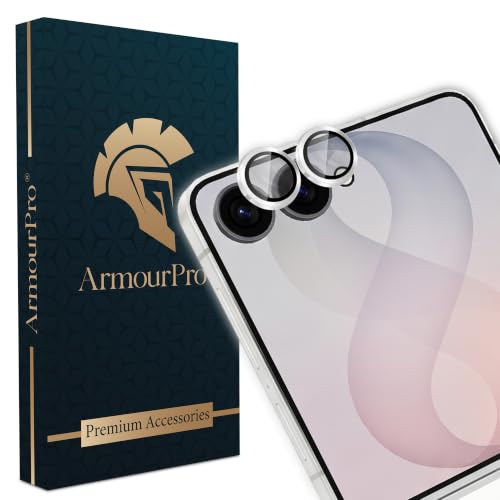 Image of ArmourPro Camera Lens Tempered Glass for Samsung Galaxy Z Flip 8 Tough HD Individual Aluminum Alloy Rings 9H Camera Cover, Scratch-Resistant,Camera Lens Protection| Silver, 1 Pack