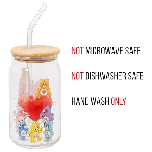 Image of Silver Buffalo Care Bears, Glass Tumbler, 16oz