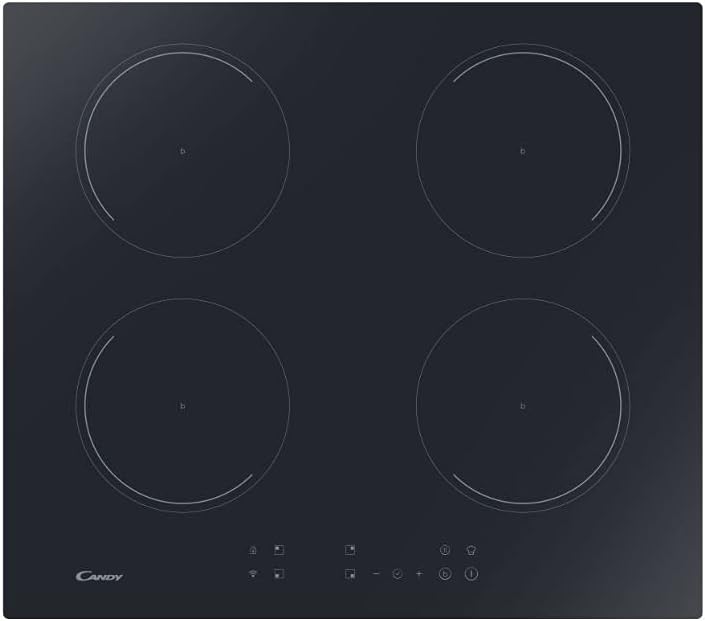 Candy CI642CTTWIFI Piano cottura a induzione, funzionamento Mono Touch, 4 zone di cottura, WiFi, senza cornice, vetro nero Candy CI642CTTWIFI Piano cottura a induzione, funzionamento Mono Touch, 4 zone di cottura, WiFi, senza cornice, vetro nero